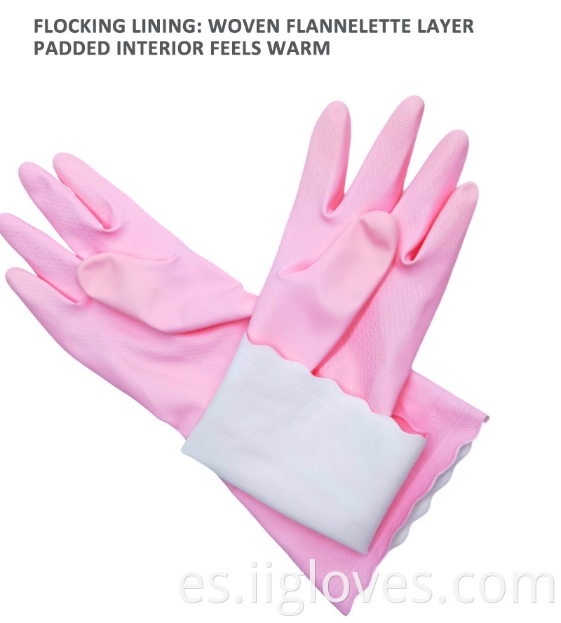 Impermeable de manga larga rosa azul para jardinería lavandería plato de cocina lavado guantes de goma limpio